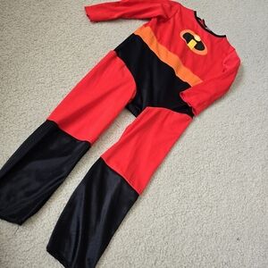 Kids Size 4 5 Unisex Red and Black Superhero Costume - The Incredibles Style